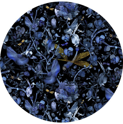 Laagpolig vloerkleed Moooi Carpets Biophilla Blue Black