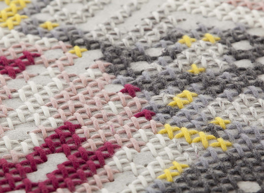 Vloerkleed GAN Canevas Flowers Natural