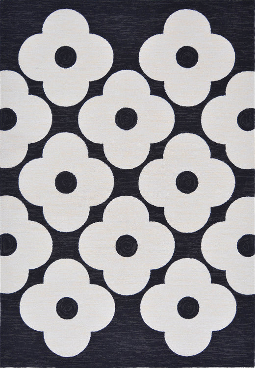 Vloerkleed Orla Kiely Spot Flower Black Outdoor 460805