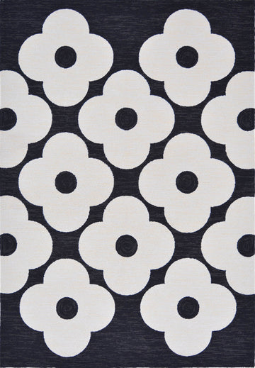 Vloerkleed Orla Kiely Spot Flower Black Outdoor 460805