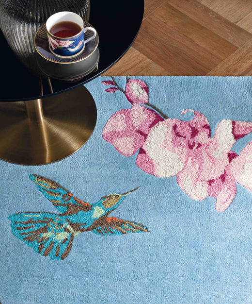 Laagpolig vloerkleed Wedgwood Hummingbird Blue 37808