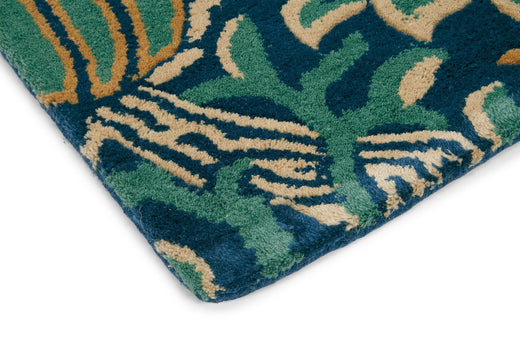 Laagpolig vloerkleed Morris & Co Granada Indigo Red 27608