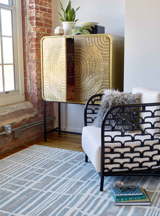 Laagpolig vloerkleed Florence Broadhurst Tortoiseshell Stripe 39808