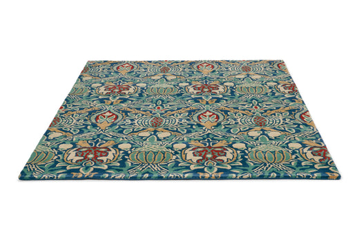 Laagpolig vloerkleed Morris & Co Granada Indigo Red 27608