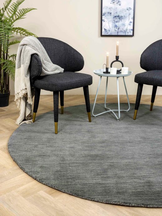 Vloerkleed MOMO Rugs Panorama Uni Rond Dark Grey