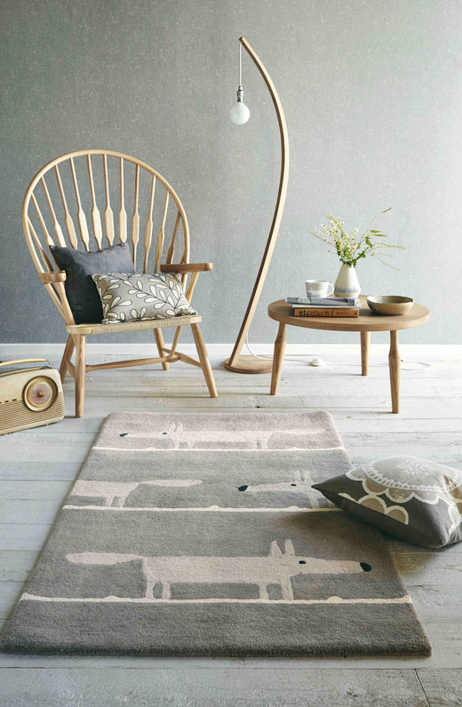 Laagpolig vloerkleed Scion Mr Fox Silver 25304