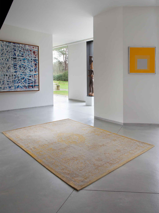 Vloerkleed Louis de Poortere Fading World Collection Medallion 9062 Grey Yellow