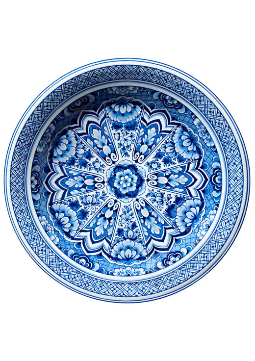 Laagpolig vloerkleed Moooi Carpets Delft Blue Plate