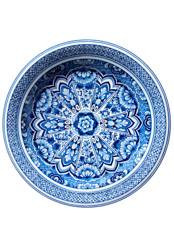 Laagpolig vloerkleed Moooi Carpets Delft Blue Plate