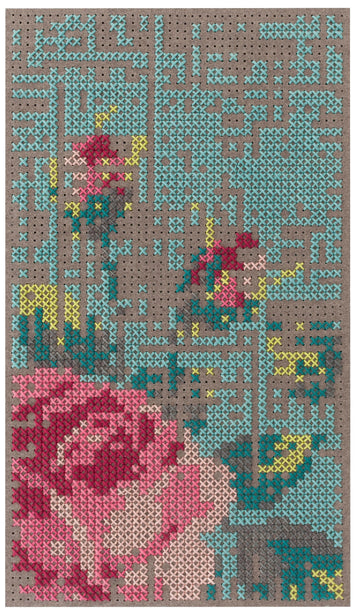 Vloerkleed GAN Canevas Flowers Colour