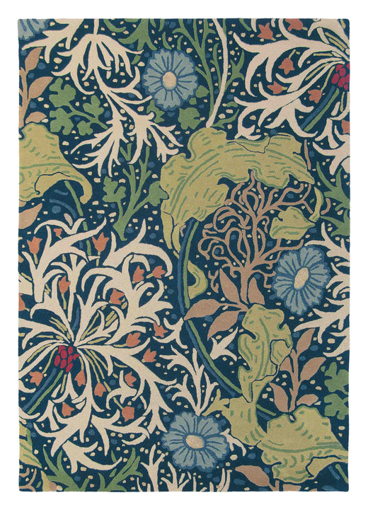 Laagpolig vloerkleed Morris & Co Seaweed Ink 28008