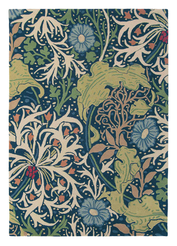 Laagpolig vloerkleed Morris & Co Seaweed Ink 28008