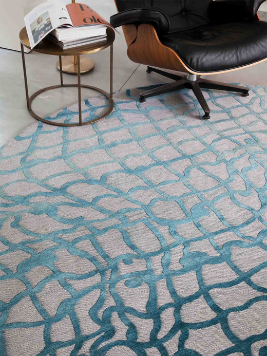 Vloerkleed Louis de Poortere Dedalo Mad Men 9203 Blue Marine