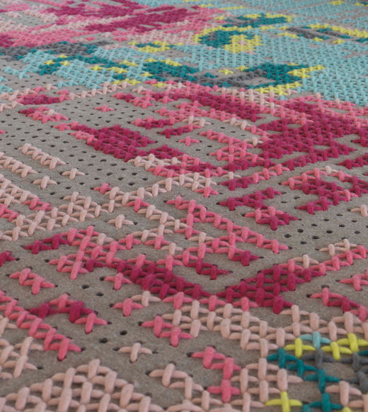 Vloerkleed GAN Canevas Flowers Colour