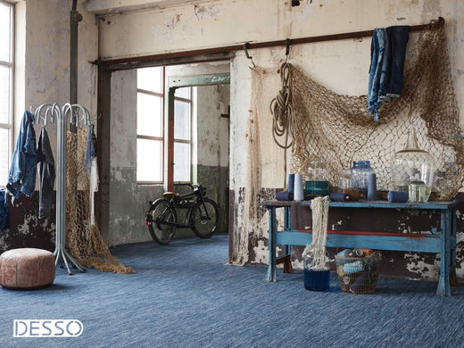 Laagpolig vloerkleed Desso Denim 242.130 Regular Denim (GEFESTONNEERD)