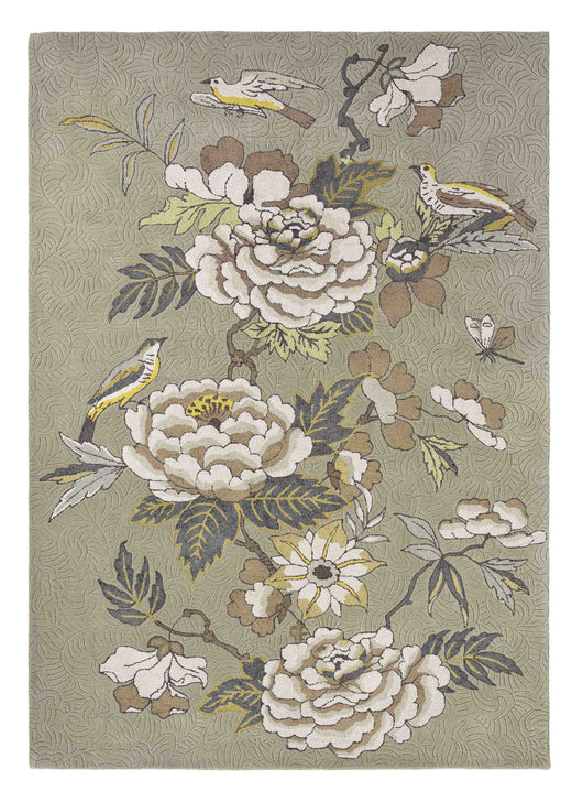 Laagpolig vloerkleed Wedgwood Paeonia Taupe 37904