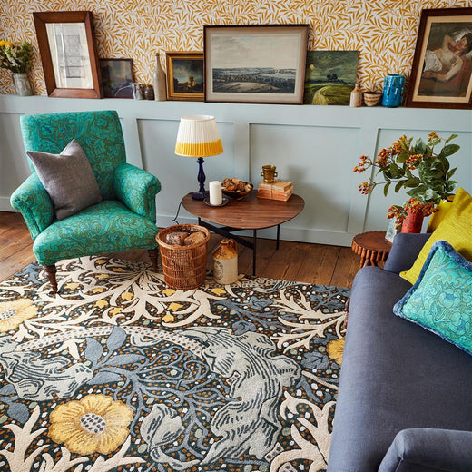 Vloerkleed Morris & Co Seaweed Teal 127008