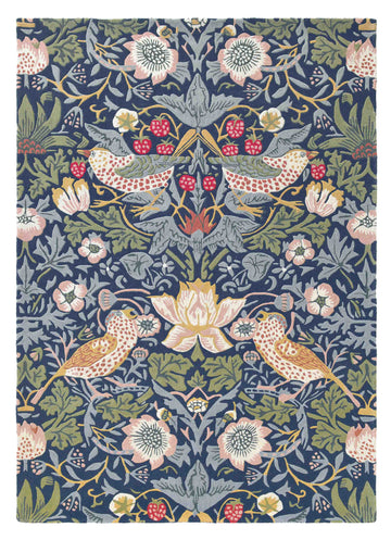 Laagpolig vloerkleed Morris & Co Strawberry Thief Indigo 27708