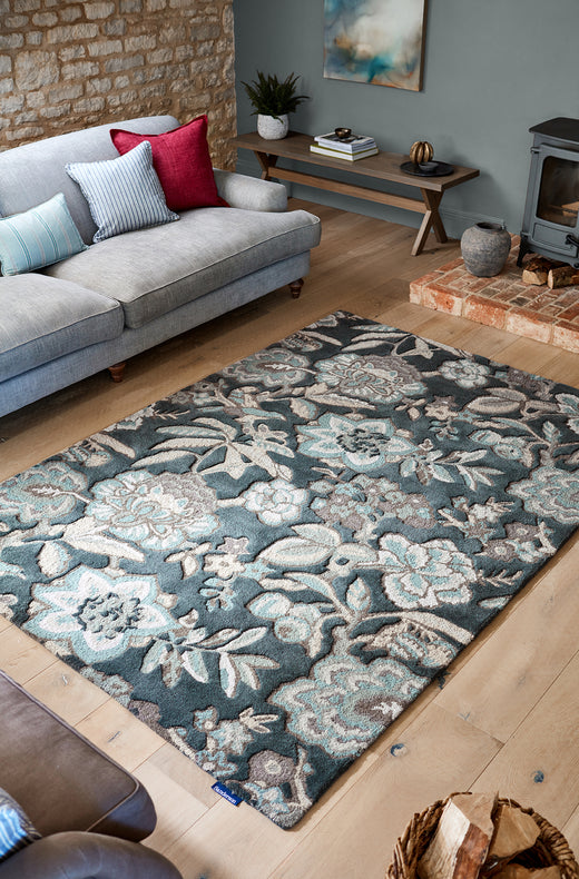 Vloerkleed Sanderson Indra Charcoal 145804