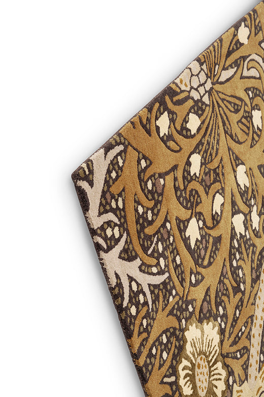 Vloerkleed Morris & Co Seaweed Charcoal Mustard 127006