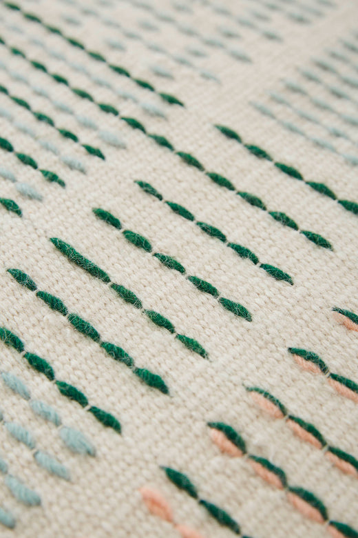 Vloerkleed GAN Backstitch Composition Green