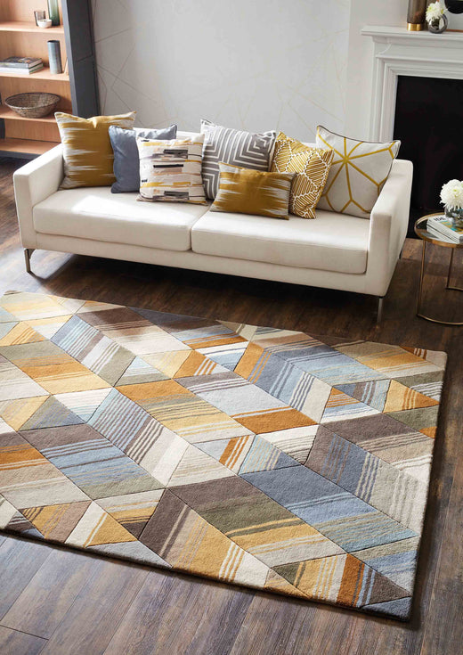 Laagpolig vloerkleed Harlequin Arccos Ochre 40206