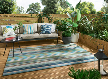 Harlequin Spectro Stripes-Emerald/Marine/Rust outdoor 442108