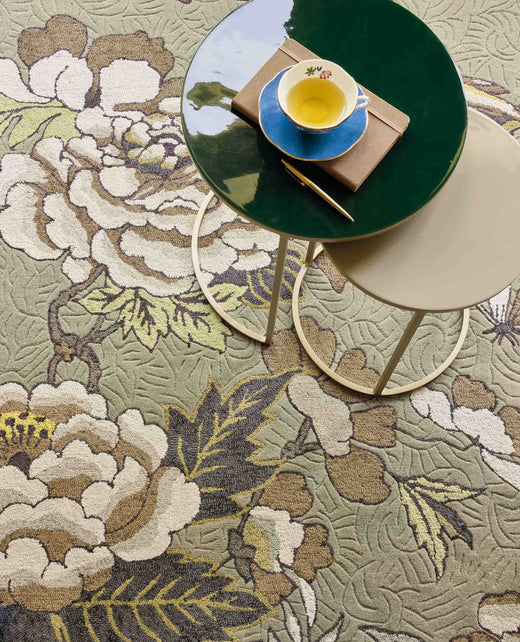 Laagpolig vloerkleed Wedgwood Paeonia Taupe 37904