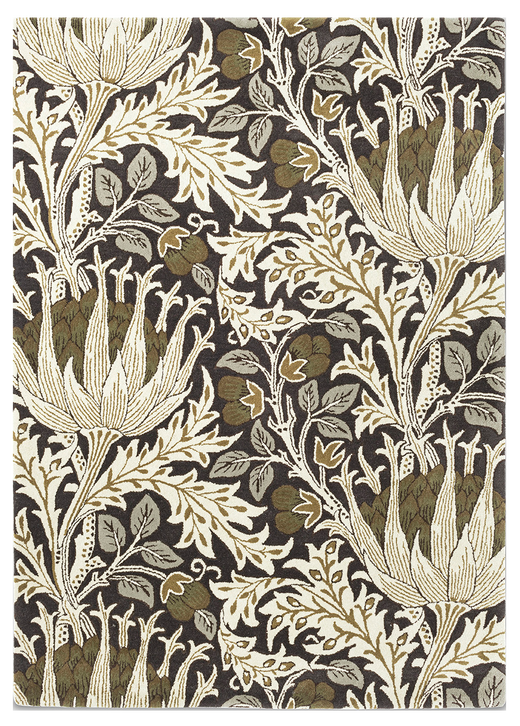 Vloerkleed Morris & Co Artichoke Charcoal Mustard 127105