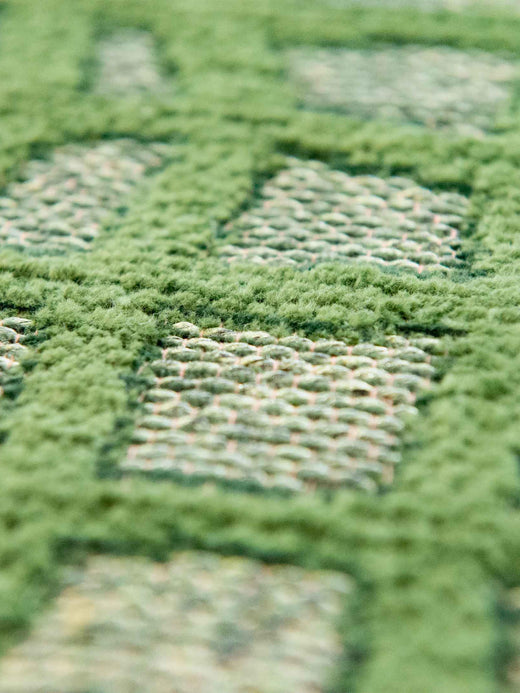 Rond vloerkleed Louis de Poortere Trammel Structures 9249 Alta Green